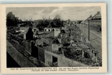 Ebenrode Nesterow - Nach der Russenvertreibung aus Ostpreußen der von den Russen zerstörte Häuserblock Polnische Straße Ecke altstädt. Mittelstraße Trümmer