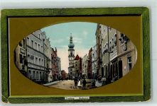 83308 W8223 Trostberg 1912 Gebrauchsspuren Prägedruck Marktplatz Passepartout