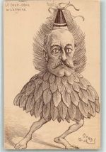 Denizard Karikatur sign. Orens le Douk-Douk de l`Affaire Motiv Frankreich 1902 Künstlerkarte
