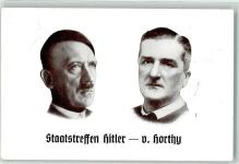 Staatstreffen mit v. Horthy Sonderstempel Deutschlandreise 1938 Hitler