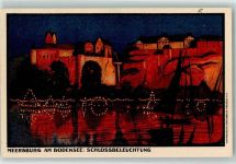 W7758 Meersburg , Bodensee Schlossbeleuchtung Karlsruher Künstlerbund
