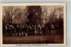 49596 W4559 Gehrde b Bersenbrück 1924 Foto AK 400 jähriges Jubelschützenfest 1924 Kirchspiel Rückkehr von der Jagd mit Redemevers um 1740