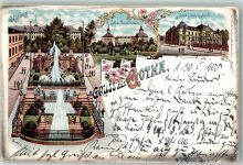 99867 O5800 Gotha , Thür 1900 Lithographie Schloßberg Landgerichtsgebäude Schloß Friedenstein