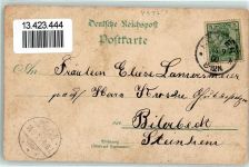 32791 W4937 Lage , Lippe 1900 Gebrauchsspuren Rathaus Lutherische Kirche und Bürgerschule Reform. Kirche Lithographie