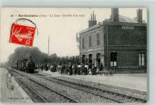 60590 Serifontaine - La Gare Arrivee d'un train Bahnhof