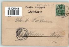 Kreuz Krzyz Wielkopolski 1900 Gebrauchsspuren Post Bahnhofs-Gebäude Bahnhofsstraße Lithographie