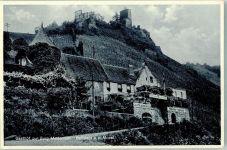 56814 W5591 Beilstein , Mosel Gebrauchsspuren Gasthaus zur Burg Metternich Foto AK