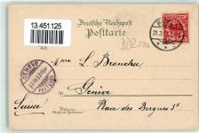 99842 O5906 Ruhla 1897 Lithographie Fabrik Grus Blumen