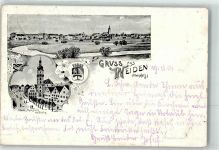 92637 W8480 Weiden , Oberpf 1904 Lithographie Oberer Markt m. Kirche Wappen