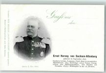 Ernst Herzog von Sachsen-Altenburg mit Orden AK Adel Sa. Mein. 1900