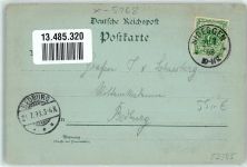 52385 W5168 Nideggen 1898 Lithographie / Mondschein Hotel Heiliger Ruine mit Hotelgarten
