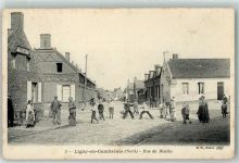 59191 Ligny-en-Cambresis 1915 - Rue de Moulin Kind mit Rad
