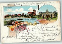 63450 W6450 Hanau 1899 Lithographie Gross-Steinheim Schloss Philippsruhe