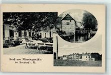 48565 W4430 Borghorst , Westf - Gasthaus Nünningsmühle Garten Fabrikgelände