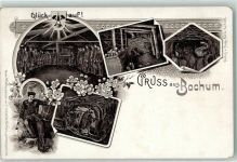 W4630 Bochum Glück auf! Bergmann Stollen Vorläufer Bergbau Lithographie