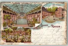 08373 O9611 Remse 1902 Lithographie Colosseum Haupteingang Garten Ansicht