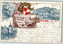 97355 W8711 Castell , Unterfr 1897 Lithographie Schloß zu Rüdenhausen Schloßgarten Jagdschloß Friedrichsberg