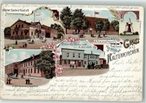 24568 W2358 Kaltenkirchen , Holst 1898 Lithographie Bahnhofs-Gasthaus Windmühle Gasthaus Reher Gasthaus Timmermann Bahnpost Altona-Bramstedt Zg 4