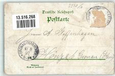 38279 W3328 Sehlde b Salzgitter 1897 Gebrauchsspuren Gasthaus Jägerhaus Gasthauseingang Reiter St. Hubertus Lithographie