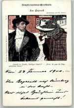 W8580 Bayreuth Nr. 12 Aus Bayreuth Zeichnung von W. Schulz Simplicissimus 1900