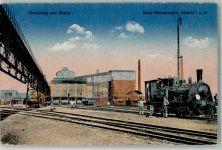 W4100 Homberg , Niederrhein Zeche Rheinpreußen Schacht I u. II Bergbau 1922 Foto AK