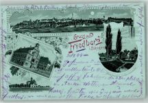 86316 W8904 Friedberg , Bay 1899 Lithographie Wallfahrtskirche Herrgottsruh Rathaus Unterberg Mondschein