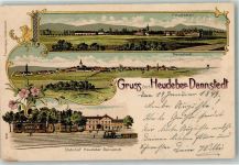 38855 O3704 Heudeber 1899 Gebrauchsspuren Bahnhof Heudeber-Dannstedt Lithographie