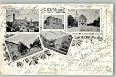 68623 W6840 Lampertheim , Hess 1897 - Ev. Kirche Neue Schule Hauptstraße Rathaus Kath. Kirche