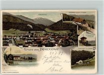 87509 W8970 Immenstadt i. Allgäu 1897 Lithographie Stuibenspitze Alpseebad Unterkunftshaus Stuiben