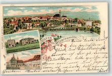 01744 O8230 Dippoldiswalde 1898 Lithographie Mütterschule Marktplatz