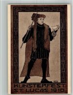 O3000 Magdeburg Künstlerfest St. Lucas Lithographie Kunstgeschichte 1910 BOAKC