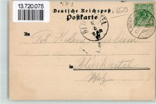 67590 W6529 Monsheim , Rheinhess 1897 BOAKC Lithographie Bahnhof Das neue Schloss Ev. Kirche Kais. Postamt Mennoniten-Kirche