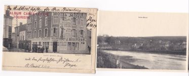 55300 Saint-Mihiel AK mit Leporello ausziehbarer Papierstreifen Hotel Moderne Oldtimer Album Carte-Lettre