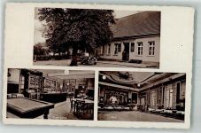 14797 O1801 Michelsdorf b Lehnin - Posthilfstelle Michelsdorf Gasthaus zur Linde Gastraum Billardtisch Saal