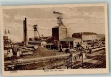 W4690 Herne , Westf Zeche von der Heydt Fördertürme Bergbau Foto AK