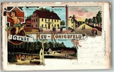 09306 O9291 Königsfeld b Rochlitz BOAKC Lithographie Gasthaus Steinbruch Waldansicht Dorfstraße