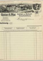 09232 O9116 Hartmannsdorf b Chemnitz, Sachs Briefkopf Rechnung Gustav A. Pfau Kohlen und Brikett