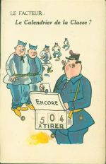 Postbote mit Tagen bis zum Ende der Militärzeit Le Calendrier de la Classe Militär Frankreich Mechanik Dreh AK