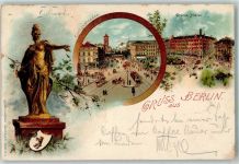 10115 W1000 Wannsee 1898 Lithographie Königsstraße Straßenbahn Grand-Hotel