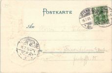 77652 W7600 Offenburg 1905 Prägedruck Stadtgarten Fasan Hase Jagdhund Wappen