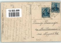 79379 W7840 Müllheim , Baden - Markgräflerin Tracht Trauben Infanterie-Kaserne Bahnpoststempel
