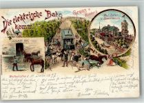 38300 W3340 Wolfenbüttel , Niedersachs 1897 BOAKC Lithographie Die Elektrische kommt Strassenbahn Kutsche Schlachthof Kurhotel & Sanatorium Fischer
