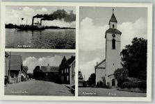 77743 W7607 Altenheim , Baden - Hauptstraße Kirche Raddampfer