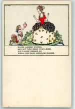 sign. Robert Philippi Rokoko Frau und Amor mit Herzen Verlag BKW 397-4 Künstler Künstlerkarte