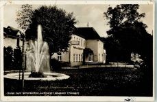 35321 W6312 Laubach , Hess Gebrauchsspuren Hotel zum Schützenhof Vorgarten Springbrunnen