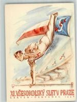 Prag Praha XI. Allschulausstellung Juni-Juli 1948 Turnen Gebrauchsspuren