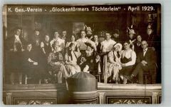 K. Gesangs- Verein Glockentürmers Töchterlein 1929 Volksschauspiel Foto AK