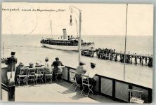 17419 O2251 Seebad Heringsdorf 1906 - Ankunft d. Salondampfer Odin Aussichtsterrasse