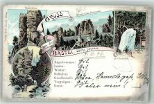 01847 O8351 Bastei 1896 Lithographie Basteifelsen Der Amselfall Basteibrücke v. Ferdinandst.