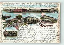 04668 O7240 Grimma 1902 Gebrauchsspuren Kloster Nimbschen Seminar Kaserne Gattersburg Lithographie Verlag Hermann Seibt